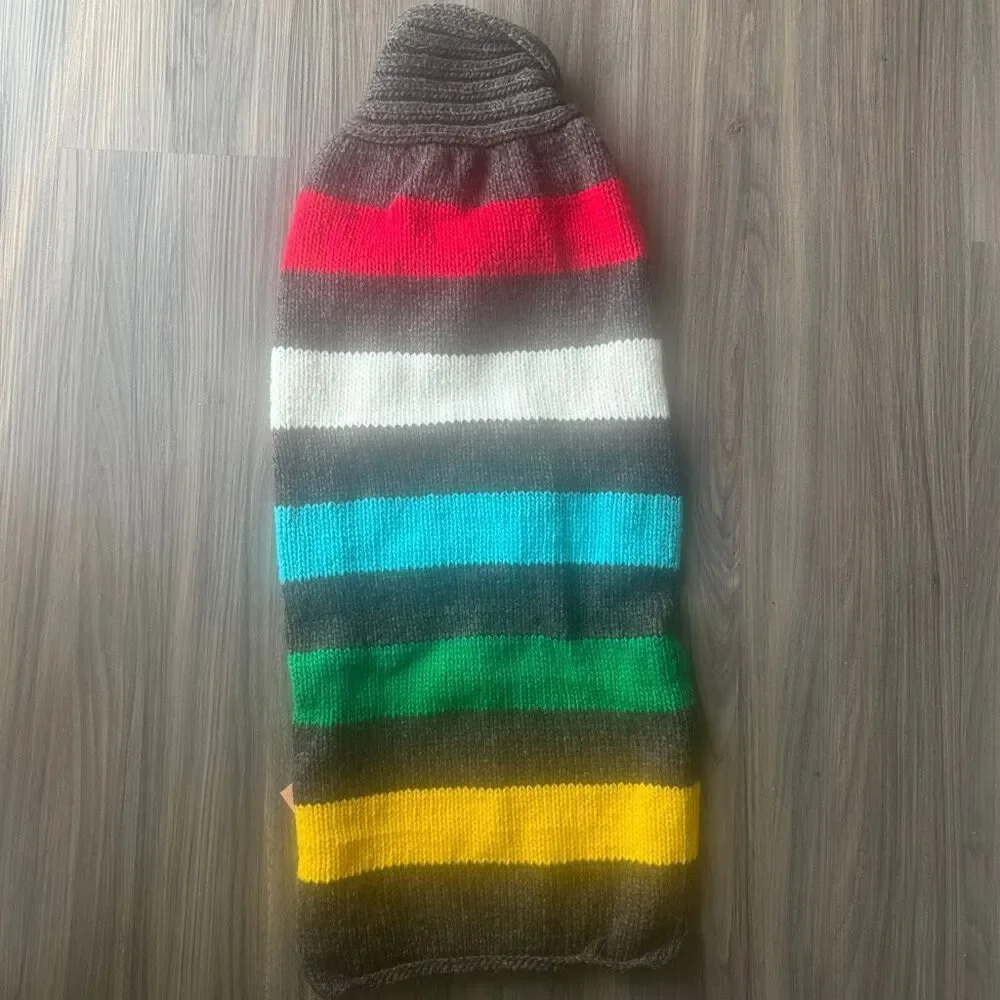 Chilly Dog Charcoal Striped 100% Organic Wool Dog Sweater Size XL